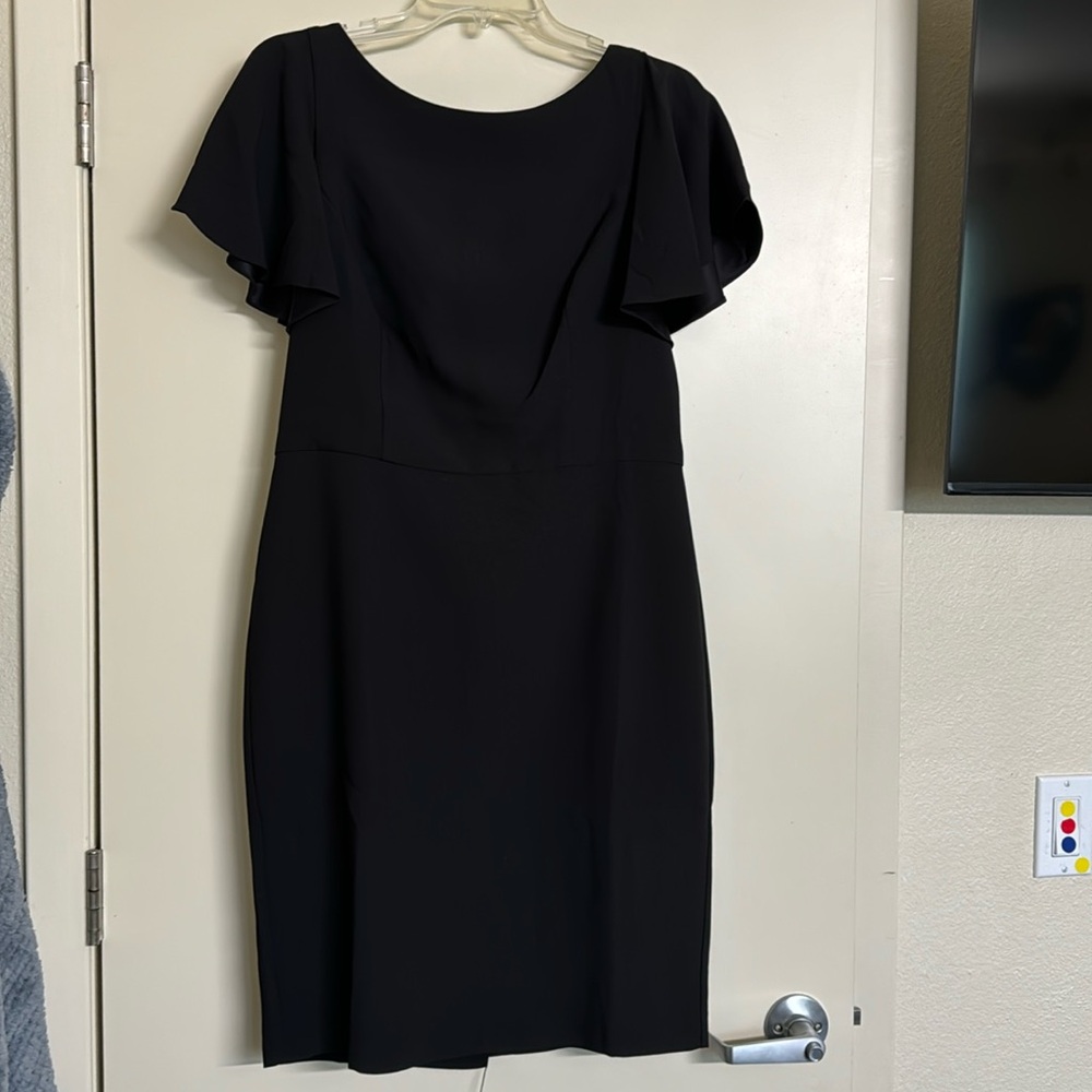 White House Black Market Dress 10 Lined Short Sleeves Little Black Dress New